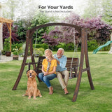 VINGLI 5FT Porch Swing Frame, 1000LBS Heavy Duty A-Frame Wooden Porch Swing Stand with Curved Arc Top - Photo 8