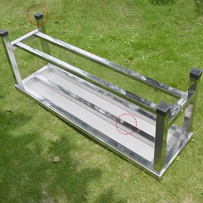 304 Stainless Steel Metal Garden Benches for Outdoors Weatherproof Park Bench Backless Outdoor Benches for Patio Lawn Entryway Shoe Changing, 250kg Load Capacity(90cm(35.43in))
