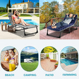 ABORON 3-in-1 Folding Patio Lounge Chair, 440LB Heavy-Duty Tri-Fold Guest Bed with Plush Cotton Cushion - Photo 4