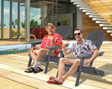 Folding Adirondack Chairs Set of 2, All-Weather Wide Armrest Wooden Outdoor Chairs, Fire Pit & Front Porch Chairs - Photo 3