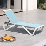 PURPLE LEAF Patio Chaise Lounge Chair Outside Aluminum Plastic Stackable Tanning Chairs for Pool Sunbathing Beach Deck - Photo 1