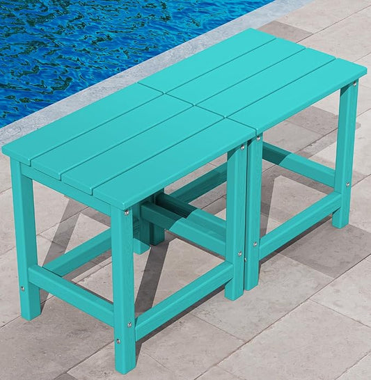 KINGYES Adirondack Outdoor Side Tables Set of 2, Aruba
