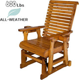 Fortune Candy Patio Glider with Cup Holders, High Roll Back and Deep Contoured Seat, Heavy Duty 600 Lb (Warm Brown - Photo 4
