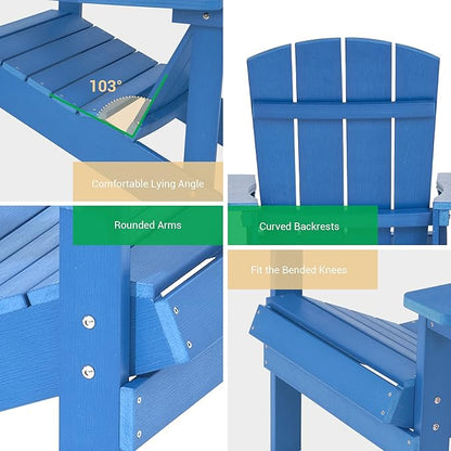 Adirondack Chairs, Plastic Adirondack Chair, All-Weather Resistant Adirondack Chairs, Widely Used in Outdoor, Fire Pit, Deck, Outside, Garden