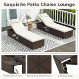Tangkula Patio Chaise Lounge Set of 2, Outdoor Rattan Lounge Chair with 6-Level Backrest, Comfy Seat Cushion & Headrest - Photo 5