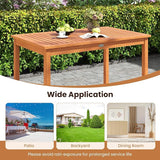 Tangkula 48 Inches Wood Outdoor Dining Table for 4-6 People, Rectangular Patio Table with Slatted Tabletop - Photo 8