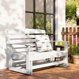 Outsunny 2-Person Outdoor Glider Bench Patio Double Swing Rocking Chair Loveseat w/Slatted HDPE Frame for Backyard - Photo 9