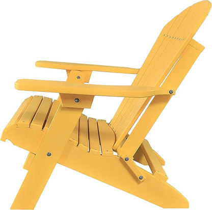 DuraWeather Poly® Classic King Size Folding Adirondack Chair (Lemon Yellow)