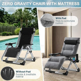 ABORON Zero Gravity Chair, Premium Outdoor Lawn Folding Lounge Chairs - Photo 7