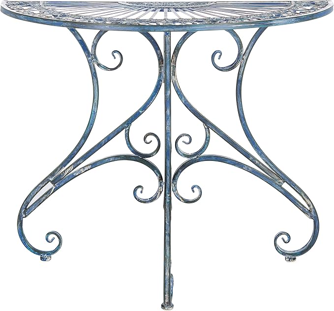 Safavieh Outdoor Collection Annalise Victorian Antique Blue Accent Table