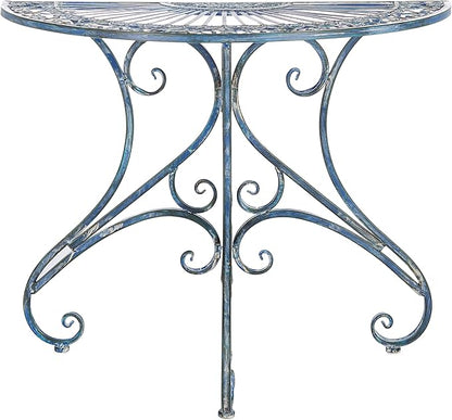 Safavieh Outdoor Collection Annalise Victorian Antique Blue Accent Table