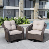Wicker Swivel Rocking Chairs Set 2 - Photo 1