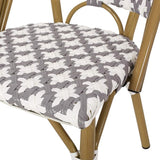 Christopher Knight Home Darcy Outdoor French Bistro Chair (Set of 4), Gray + White + Bamboo Print Finish - Photo 9