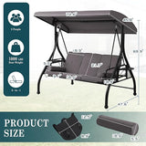 MAGIC UNION 3-Seat Outdoor Patio Swings with Adjustable Cover - Photo 2
