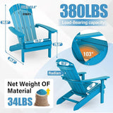 YEFU Adirondack Chairs Set of 2: Outdoor Chair HIPS Plastic Adirondack Chairs - Patio Chairs with Wood Texture - Lawn - Photo 2