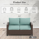 HERA'S HOUSE Outdoor Loveseat Patio Sofa, 2-Seat Wicker Couch with 4" Waterproof Thick Cushions - Photo 2