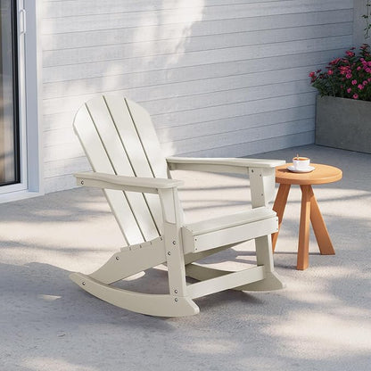 WestinTrends Malibu Outdoor/Patio Poly Adirondack Rocking Chair, Sand