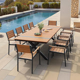 Pellebant 94" Outdoor Dining Table for 8-10, 8ft Aluminum Patio Table with Umbrella Hole - Photo 7
