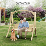 VINGLI Outdoor Wooden Swing Frame, Heavy Duty 1000 LBS A-Frame Swing Stand with Farmhouse Cottage Style - Photo 7