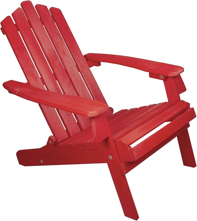 Northlight 36" Red Classic Folding Wooden Adirondack Chair