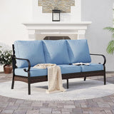 Metal Patio Furniture Sofa with 5.75" Extra Thick Cushion - Photo 1