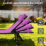Outsunny Folding Chaise Lounge Chair, Patio Sun Tanning Chair, Outdoor Chaise Lounger with 4-Position Reclining Back - Photo 4