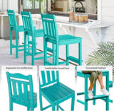 nalone Outdoor Adirondack Chairs and Table Set - HDPE 3 Piece Garden Set with Bar Stools (Aruba) - Photo 6