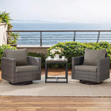 Rilyson Outdoor Patio Swivel Rocker Chairs - 3 Piece Wicker Patio Furniture Bistro Swivel Rocking Chairs Set with - Photo 8