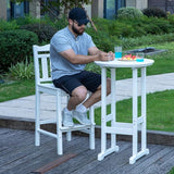 nalone Outdoor Bar Chairs and Table Set, HDPE Balcony Adirondack Chairs and Table 3 Pieces Set - Photo 4