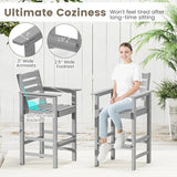 Tangkula Patio Adirondack Chairs Set of 2, HDPE Bar Height Chair with Wide Armrests & Footrest - Photo 7