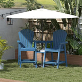 FOOWIN Tall Adirondack Chair Set of 8, All Weather HDPE Bar Height Adirondack Chair with Double Connecting Trays - Photo 2
