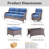 Luxury High Back Patio Furniture Set with 6-Inch Thick Cushions, 6-Pieces Outdoor Furniture with Swivel Chairs - Photo 9