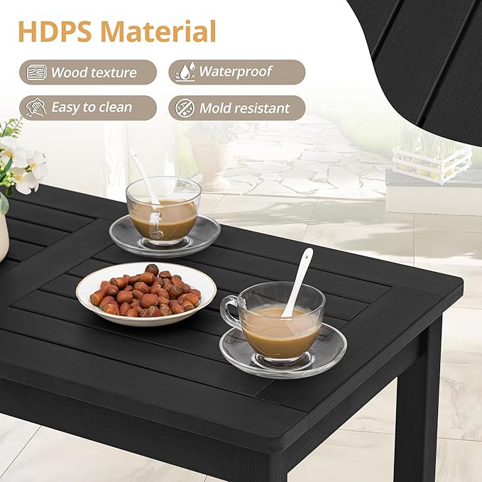 LUE BONA Outdoor Coffee Table Rectangle, 42.5" HDPS Patio Coffee Tables for Outside - Photo 5