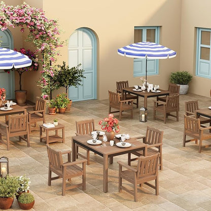 Stoog All-Weather Patio Chairs Set of 2, Oversized Garden Chair with 400 lbs Weight Capacity, Easy to Assemble, Outdoor Chair for Patio, Backyard Deck, Fire Pit & Lawn Porch, Teak