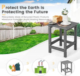 Tangkula Square Outdoor Side Table, Weather Resistant HDPE Adirondack Table - Photo 9