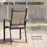 Patio Chairs Set of 8, Outdoor Dining Chairs High Back, All-Weather Padded Textilene Chair for Lawn Porch Garden - Photo 6
