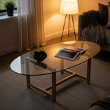 24x48 inch Oval 1/4" Thick Pencil Polished Edge Glass Table Top with 6 Bumpers - Tempered - Photo 9