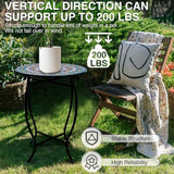 Indoor Outdoor Small Metal Round Side Table, Versatile 14 Inch Round Metal End Table for Patio Balcony Yard Porch Garden - Photo 2
