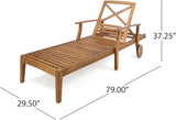 Merax Outdoor Chaise Lounge with Wheels & 5-Position Adjustable Backrest - Photo 2