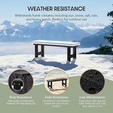 WestinTrends Ashore Outdoor HDPE 48" Modern Backless Patio Bench, Navy Blue - Photo 5