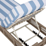 SAFAVIEH Outdoor Patio Furniture Collection - Gillian Heather Tan Rope Daybed, Baby Blue Stripe Cushion - Photo 7
