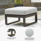 Signature Design by Ashley Beachloft Casual Nuvella Weather Resistant Fabric Square Outdoor Ottoman with Cushion - Photo 3
