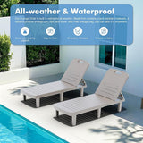 WACASA Outdoor Chaise Lounge Chairs Set of 4, Oversized Lounge Chairs with 5-Level Adjustable Backrest & Cup Holder - Photo 9