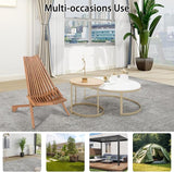 Wooden Folding Chair for Outdoor - Low Profile Acacia Wood Lounge Chair with FSC Certified - Fully Assembled Outdoor - Photo 7