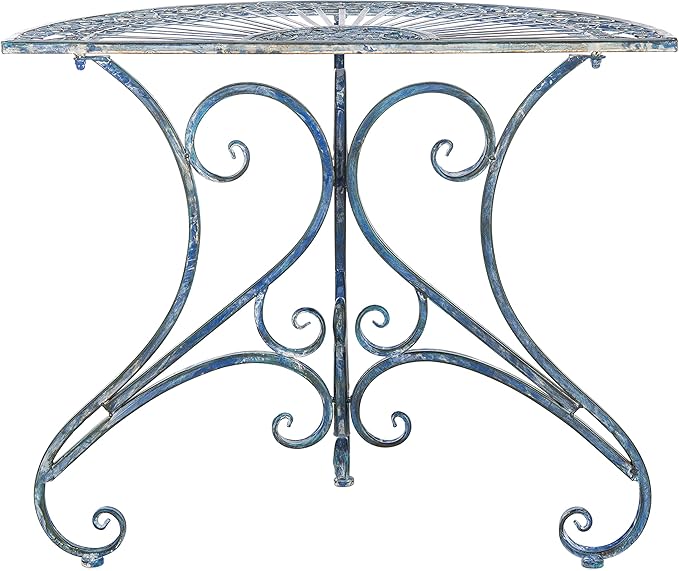 Safavieh Outdoor Collection Annalise Victorian Antique Blue Accent Table