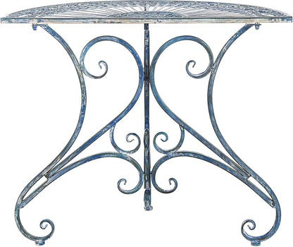 Safavieh Outdoor Collection Annalise Victorian Antique Blue Accent Table