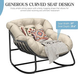 Fancyango Oversized Egg Rocking Chair for Indoor/Outdoor – All-Weather Wicker Rattan Lounge Chair with Cushion - Photo 3