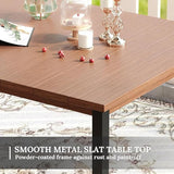 VICLLAX 63" Rectangle Outdoor Dining Table for 6, Patio Table with Umbrella Hole, All Weather Metal Patio Tables - Photo 4
