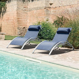 Domi Pool Lounge Chairs Set of 2, Aluminum Adjustable Outdoor Chaise Lounge - Photo 1