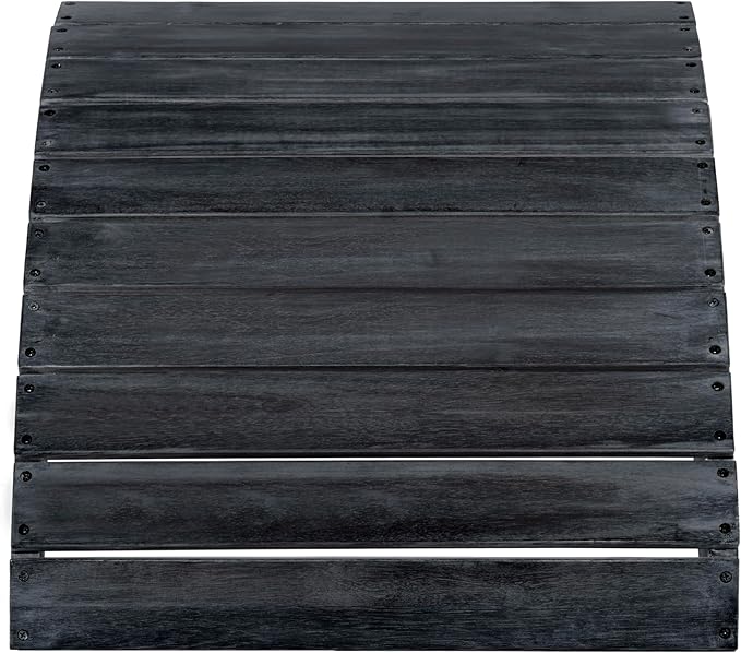 Safavieh PAT6701K Outdoor Collection Mopani Ottoman, Dark Slate Grey